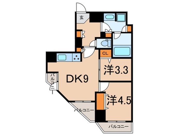 ドゥーエ二子新地の物件間取画像